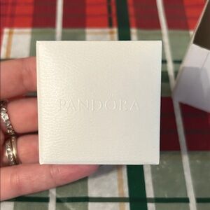 Pandora White Jewelry Box Ring, Earrings, Charms